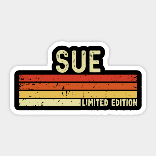 Sue Name Vintage Retro Limited Edition Gift Sticker